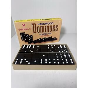 Vintage Cardinal’s Hardwood Double 6 Dominoes 28 Pieces No. 556